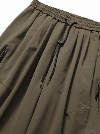 Igapäevased tööpüksid - vaba lõige, sirge lõige, nööri kinnitusega, pikad püksid, 100% polüester