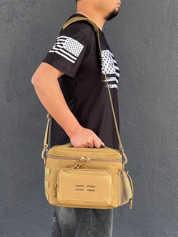 Geantă de camping în stil militar, din nailon, impermeabilă, izolată, extensibilă, cu curea de umăr simplă