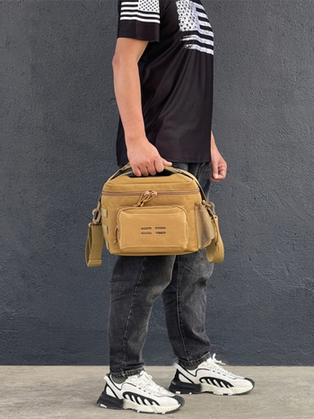 Geantă de camping în stil militar, din nailon, impermeabilă, izolată, extensibilă, cu curea de umăr simplă