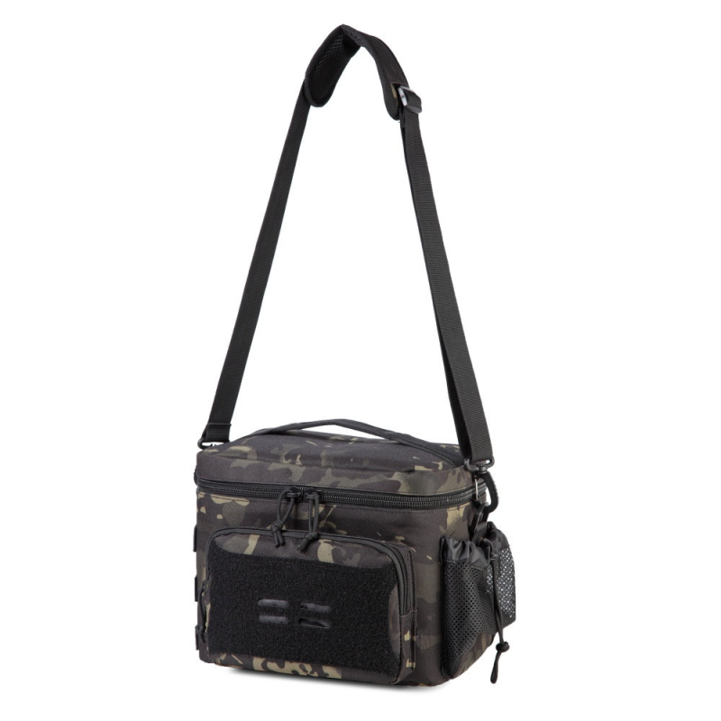 Geantă de camping în stil militar, din nailon, impermeabilă, izolată, extensibilă, cu curea de umăr simplă