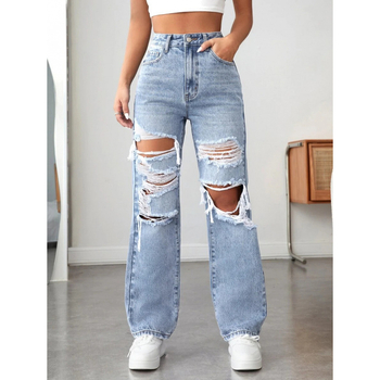 Farkupüksid luku, sirge lõige, kulunud detailid, fleece vooder, polüesteri segu