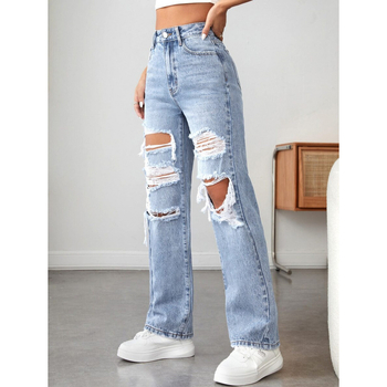 Farkupüksid luku, sirge lõige, kulunud detailid, fleece vooder, polüesteri segu