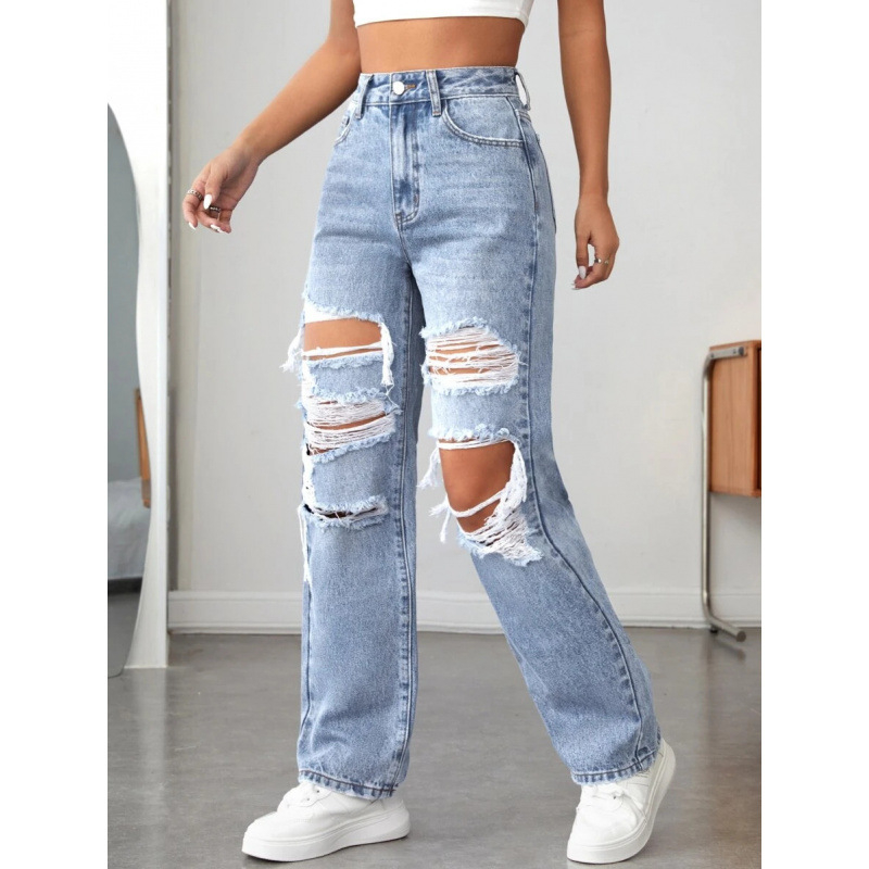 Farkupüksid luku, sirge lõige, kulunud detailid, fleece vooder, polüesteri segu