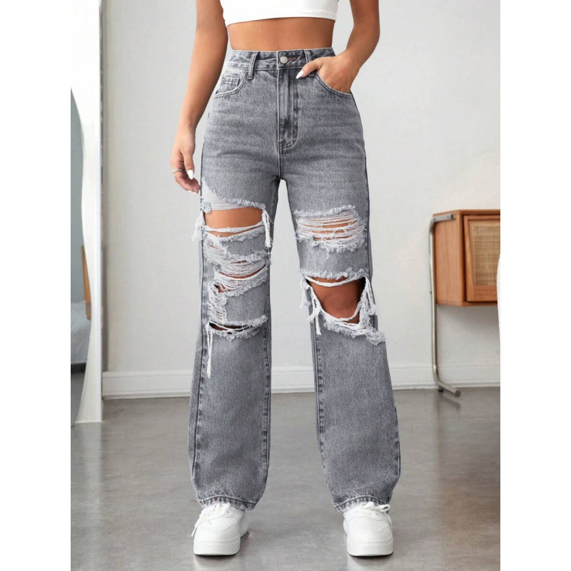 Farkupüksid luku, sirge lõige, kulunud detailid, fleece vooder, polüesteri segu