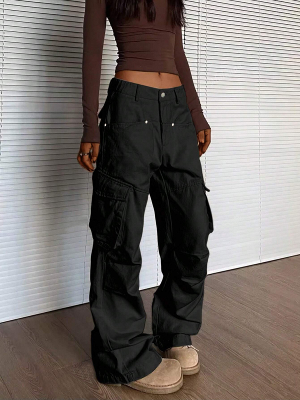 Naiste tööpüksid keskmise vöökoha, sirge lõige, vaba istuv, 95% polüester