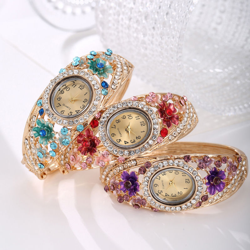 Naistele mõeldud moodne kvartsikell dekoratiivse lillemotiiviga, Zhongsheng PL68 liikumine, korpus ja rihm sulamist