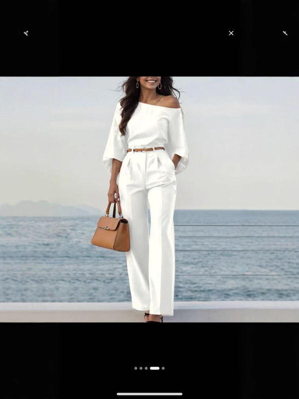 Naiste igapäevane kostüümi-top kellukujuliste varrukatega, 9/10 varrukate pikkus, 90–95% polüester, elegantne linnastiil