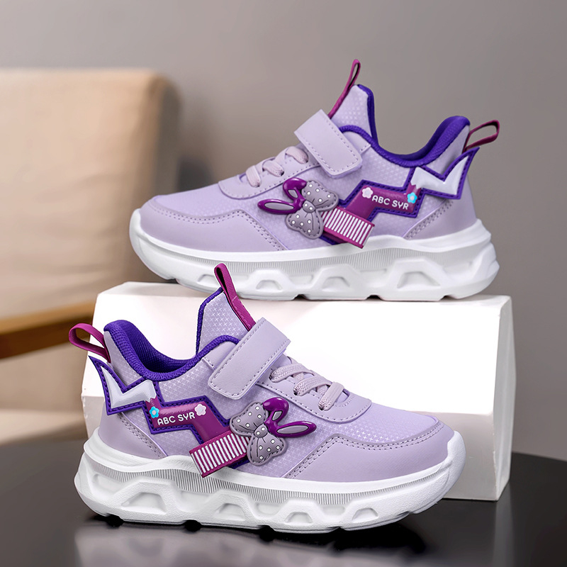 Tüdrukute jooksejalatsid kunstnahast, sügisesed–talvised, kerged, libisemiskindlad, karikatuurimustriga, MD tald, vanus 4–16 aastat