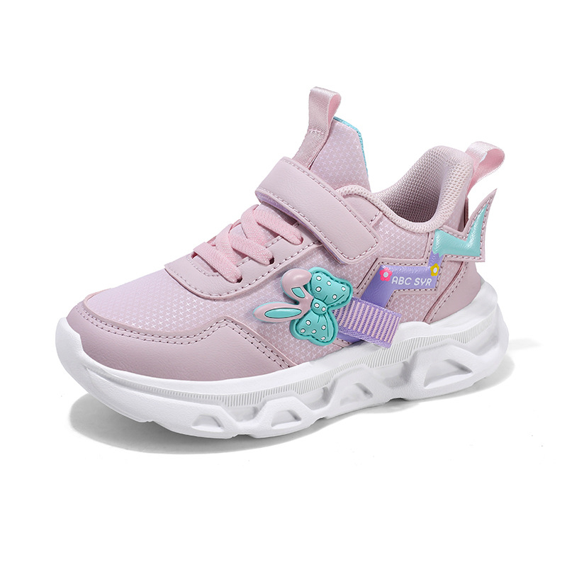 Tüdrukute jooksejalatsid kunstnahast, sügisesed–talvised, kerged, libisemiskindlad, karikatuurimustriga, MD tald, vanus 4–16 aastat