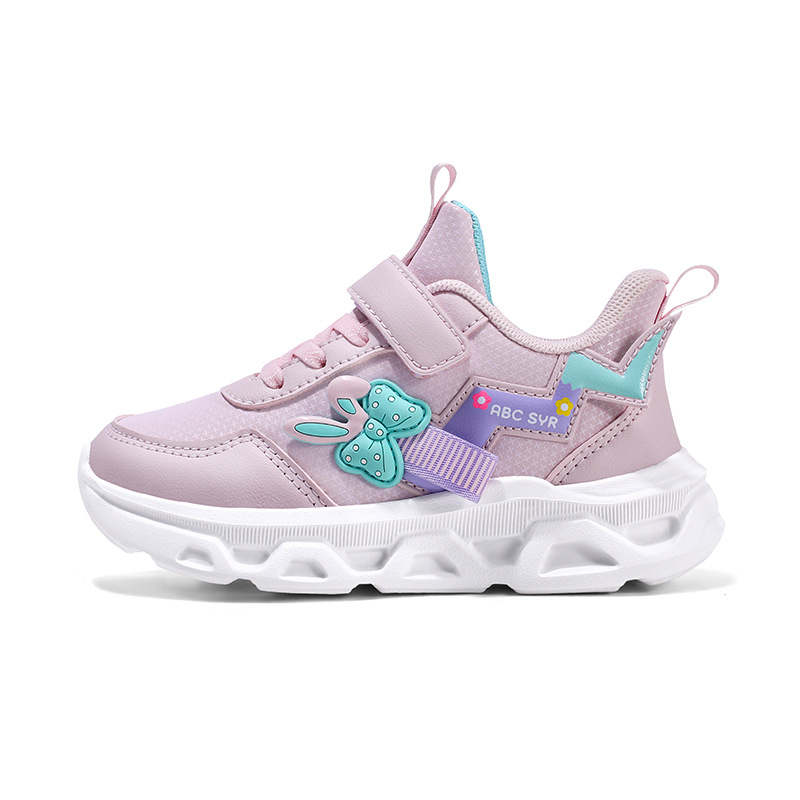 Tüdrukute jooksejalatsid kunstnahast, sügisesed–talvised, kerged, libisemiskindlad, karikatuurimustriga, MD tald, vanus 4–16 aastat