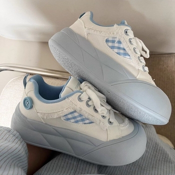 Naiste igapäevased tossud PU ülaosaga, ümmarguse varbaotsa, paks kummist talla, nööridega