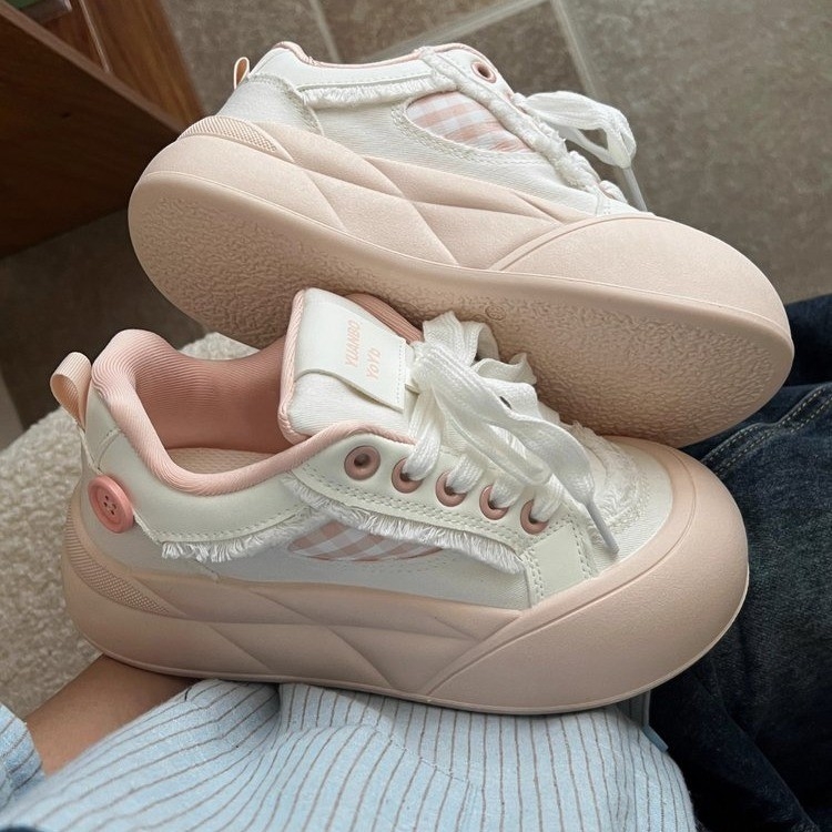 Naiste igapäevased tossud PU ülaosaga, ümmarguse varbaotsa, paks kummist talla, nööridega