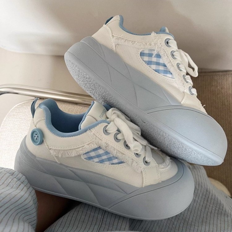 Naiste igapäevased tossud PU ülaosaga, ümmarguse varbaotsa, paks kummist talla, nööridega