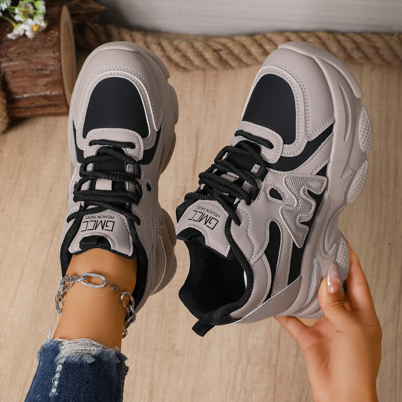 Unisex dad sneakers – kõrgust tõstva, paks kont, PU ülemine osa võrguga, laced (Unisex, Kõrguse tõstmine, Paks kont, PU ülemine, Võrguside)