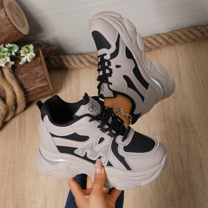 Unisex dad sneakers – kõrgust tõstva, paks kont, PU ülemine osa võrguga, laced (Unisex, Kõrguse tõstmine, Paks kont, PU ülemine, Võrguside)