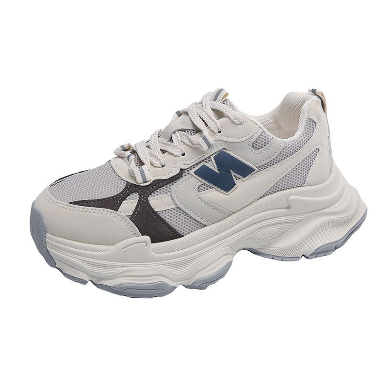 Naiste igapäevased tossud paksu tallaga, PU ülemine, kummist tald, madal varvas, ees paeltega kinnitusega, Dad Shoes stiil