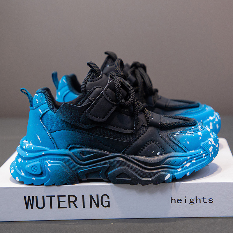 Laste jooksujalatsid PU ülaosaga, EVA tallaga, Velcro kinnitusega, hingavad ja kerged suviseks treeninguks rajal.