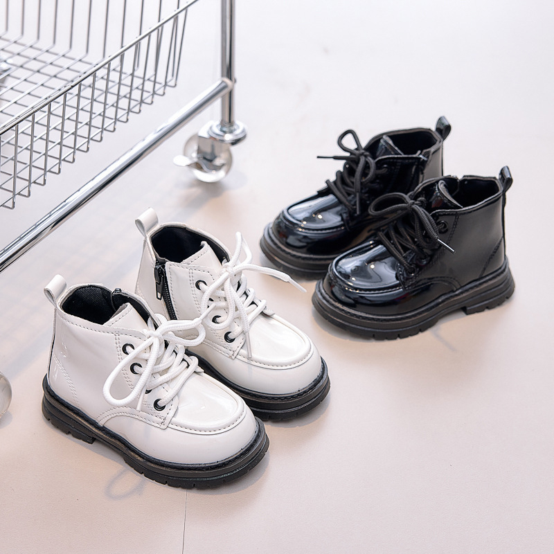 Laste Martins saapad, unisex, keskmise säärega, külgmine tõmblukk, kunstnahk, kummist talla