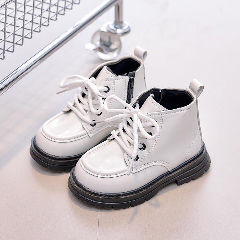 Laste Martins saapad, unisex, keskmise säärega, külgmine tõmblukk, kunstnahk, kummist talla