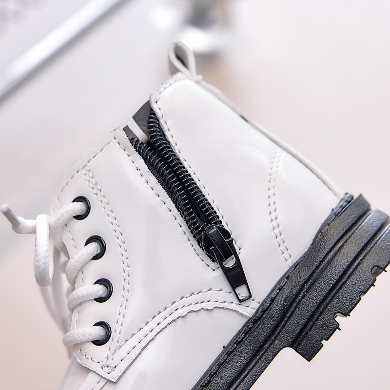 Laste Martins saapad, unisex, keskmise säärega, külgmine tõmblukk, kunstnahk, kummist talla