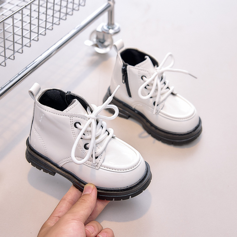 Laste Martins saapad, unisex, keskmise säärega, külgmine tõmblukk, kunstnahk, kummist talla