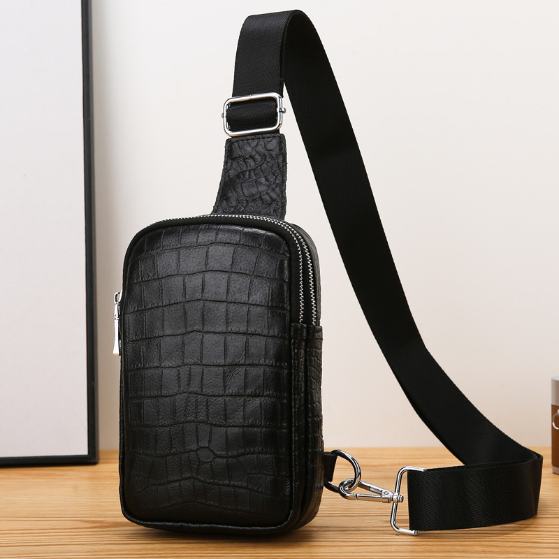 Meeste rinnatasku kott nahast, esimese kihiga veiseli nahk, koormuse vähendamise disain, ühtlane toon, kaubamärk Muo kangaroo