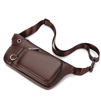 Meeste crossbody kott - linnaliku minimalistliku stiil, PU nahk, tõmblukuga suletav, varguse vastu, sisetaskud: tõmblukk, telefoni tasku, ID tasku, sülearvuti tasku, PI712