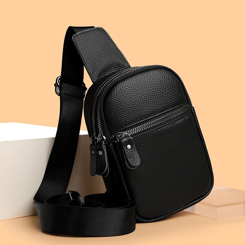 Meeste nahast Chest Bag — linnaline minimalistlik stiil, crossbody, polüestervooder, igapäevasteks reisideks