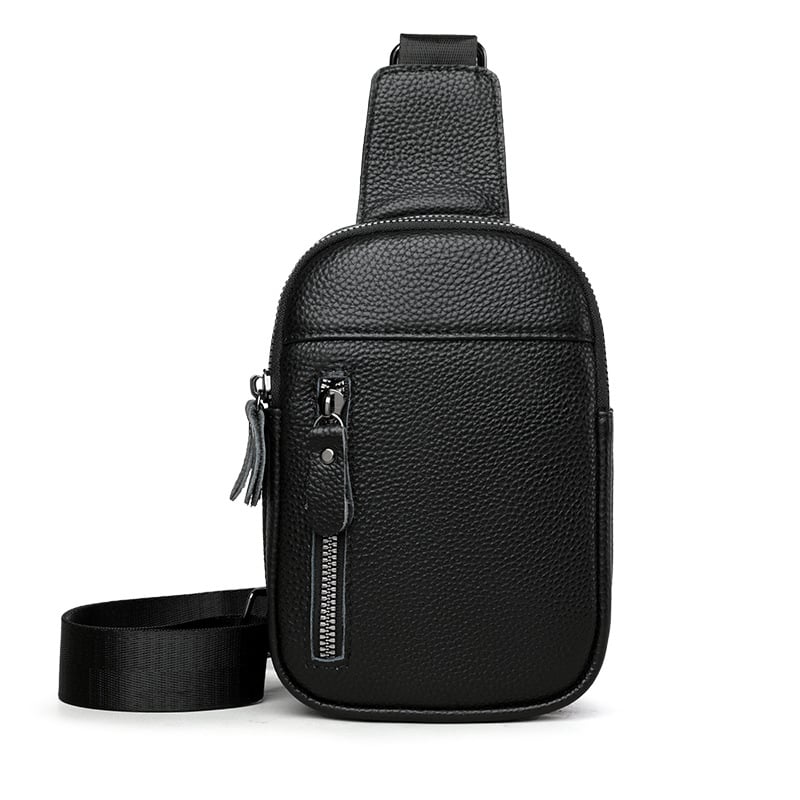 Meeste nahast Chest Bag — linnaline minimalistlik stiil, crossbody, polüestervooder, igapäevasteks reisideks