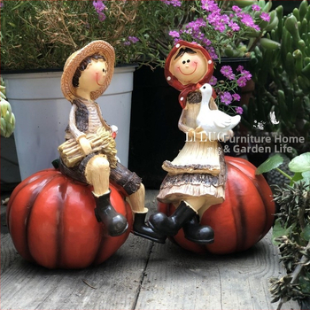 Aiapargi elf figuur – Ameerika maapiirkonna stiil, poiss ja tüdruk, resinist ornament, tootekood Ltao1024428568; kingitus sünnipäevaks, jõuludeks; reklaamkingitus