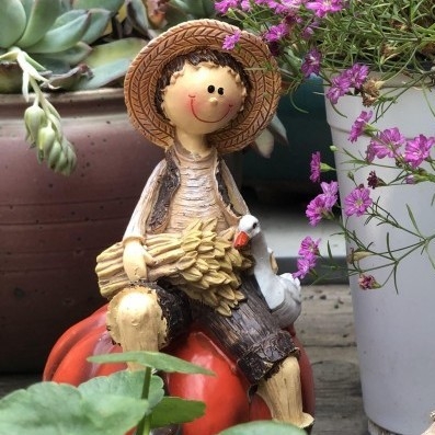 Aiapargi elf figuur – Ameerika maapiirkonna stiil, poiss ja tüdruk, resinist ornament, tootekood Ltao1024428568; kingitus sünnipäevaks, jõuludeks; reklaamkingitus