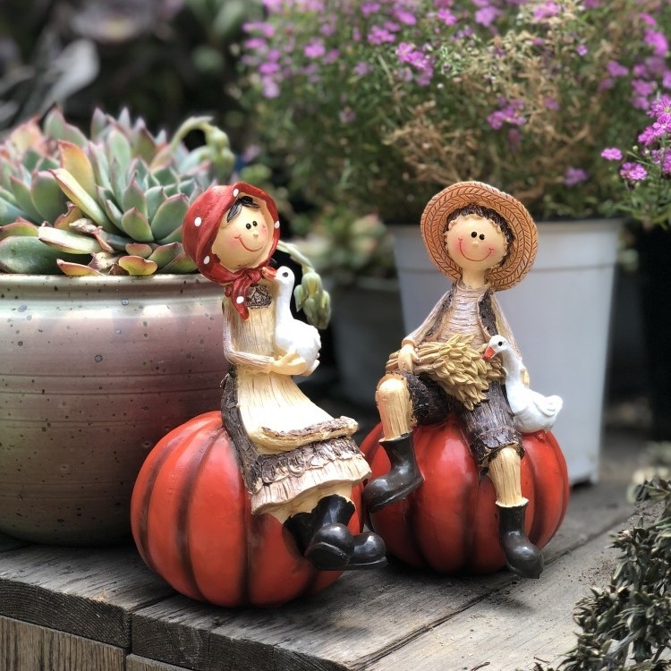 Aiapargi elf figuur – Ameerika maapiirkonna stiil, poiss ja tüdruk, resinist ornament, tootekood Ltao1024428568; kingitus sünnipäevaks, jõuludeks; reklaamkingitus