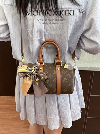 Monica Kiki Boston kott, patja kuju, PVC, Euroopa–Ameerika retro stiil, tõmblukk-uklus