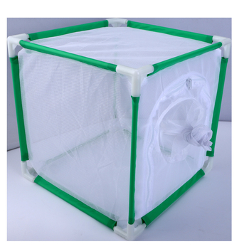 Laste väline putukate toitmiskast – liblikate elupaik varrukaga, avatud uks, kiudtoru, ruudukujulise võrega kaste; päritolu Zhejiang; bränd Xinyang; litsentsiga privaatne silt: Jah