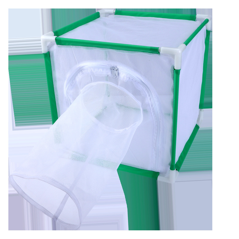 Laste väline putukate toitmiskast – liblikate elupaik varrukaga, avatud uks, kiudtoru, ruudukujulise võrega kaste; päritolu Zhejiang; bränd Xinyang; litsentsiga privaatne silt: Jah