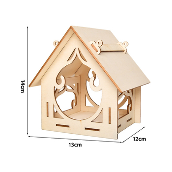 Puidust DIY maalimisekomplekt linnumaja jaoks, hariv kokkupanekukomplekt, karikatuurstiil, kodune kasutus, peokink