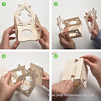 Puidust DIY maalimisekomplekt linnumaja jaoks, hariv kokkupanekukomplekt, karikatuurstiil, kodune kasutus, peokink