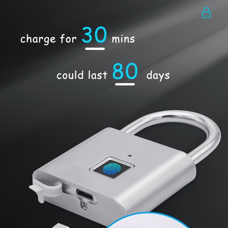 Lacăt inteligent cu recunoaștere amprentă pentru bagaje, rucsaci și biciclete — model 570, cod T8, marcă Zhongyuguan