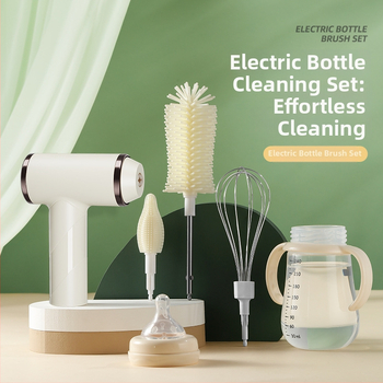 Boxi D06 Traadita Elektriline Pudeli Puhastuskomplekt – 3-ühes-1 Beebisõbralik Komplekt