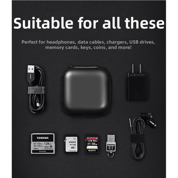 Kõrvaklappide hoiukarp – EVA ruudukujuline karp kõrvaklappide, USB mälupulkade ja mälukaartide jaoks