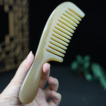 Sarvjuukse kamm laia hammastega, anti-staattiline massaažipea, pikkade ja lokkavate juukse jaoks