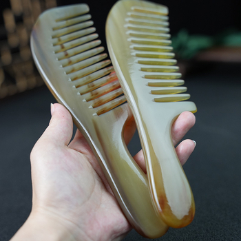 Sarvjuukse kamm laia hammastega, anti-staattiline massaažipea, pikkade ja lokkavate juukse jaoks