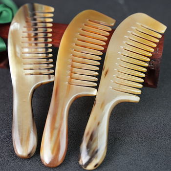 Sarvjuukse kamm laia hammastega, anti-staattiline massaažipea, pikkade ja lokkavate juukse jaoks