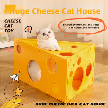 Felt kasside maja kraapimiseplaat ja tunnel – deformeeruv interaktiivne lemmiklooma magamiskoht, mudel NLMW