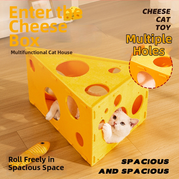 Felt kasside maja kraapimiseplaat ja tunnel – deformeeruv interaktiivne lemmiklooma magamiskoht, mudel NLMW