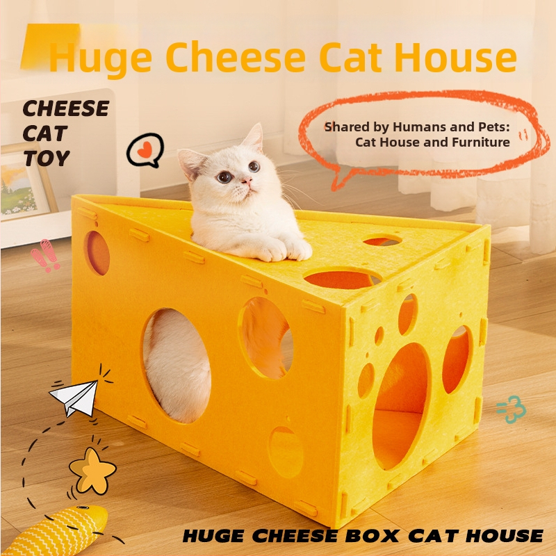 Felt kasside maja kraapimiseplaat ja tunnel – deformeeruv interaktiivne lemmiklooma magamiskoht, mudel NLMW