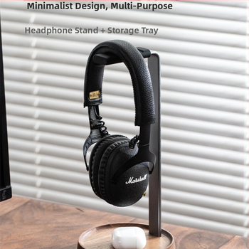 Kõrvaklappide alus mängulauale — pähkliapuu, massiivne puit, alumiiniumi sulam; SN144, 1007428505