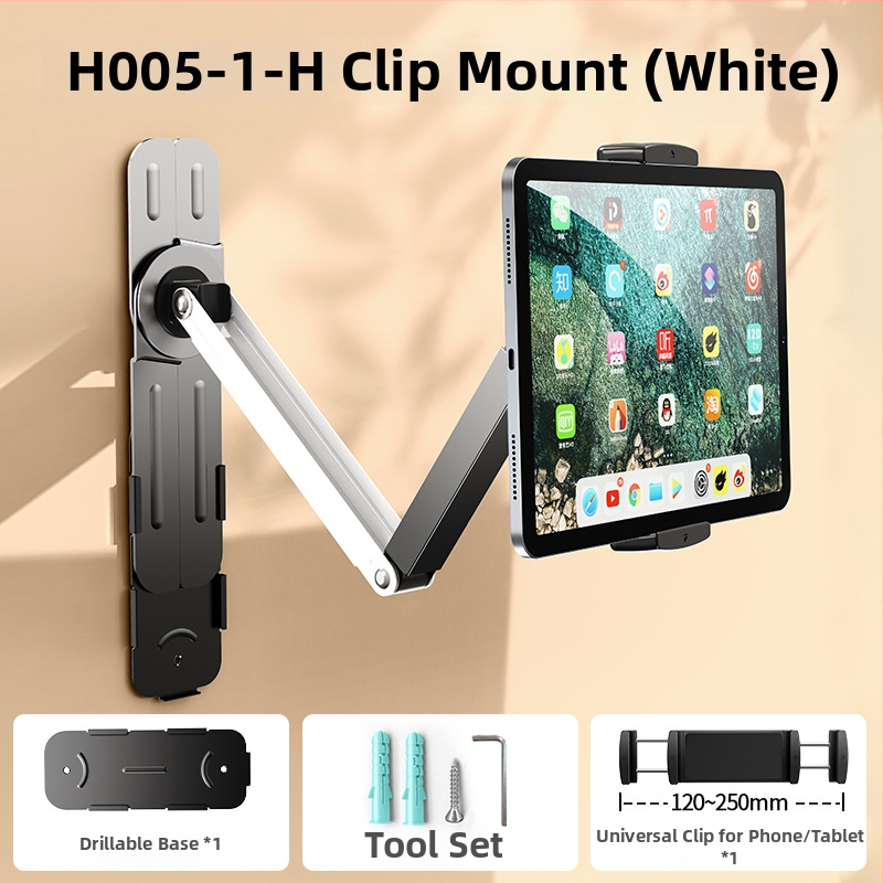 Seinakinnitusega telefonihoidik 360° pöörlemisega, puurimata, süsinikteras + ABS, universaalne stiil