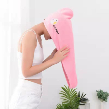 Juukseid kuivatav müts, pikkade kiududega puuvill, 50–79 g, tikitud