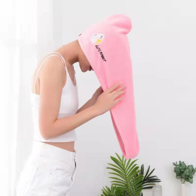 Juukseid kuivatav müts, pikkade kiududega puuvill, 50–79 g, tikitud